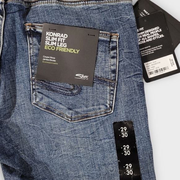 Silver Konrad Slim fit Jeans, Size 29W/30L - Picture 3 of 6